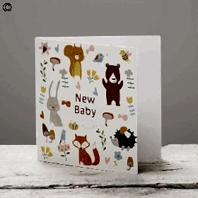 New Baby Woodland Greetings Card
