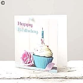 Happy Birthday Candle Cupcake Greetings Card