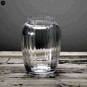 Vintage Ribbed Glass Vase